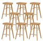Modern Armless Counter Stool Pine Wood Cafe Bar Stool with Wooden Seat and Pedal Natural 8 Piece Set Counter Stool(26"H) Clearhalo 'Bar Furniture' 'Bar Stools' 'bar_stools' 'furn' 'furn_bar_stools' 'Furniture' 'furniture_bar_stools' 'Kitchen & Dining Furniture' 5018214