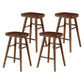 Modern Armless Counter Stool Pine Wood Cafe Bar Stool with Wooden Seat and Pedal Walnut 4 Piece Set Short Stool(22"H) Clearhalo 'Bar Furniture' 'Bar Stools' 'bar_stools' 'furn' 'furn_bar_stools' 'Furniture' 'furniture_bar_stools' 'Kitchen & Dining Furniture' 5018222