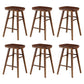 Modern Armless Counter Stool Pine Wood Cafe Bar Stool with Wooden Seat and Pedal Walnut 6 Piece Set Short Stool(22"H) Clearhalo 'Bar Furniture' 'Bar Stools' 'bar_stools' 'furn' 'furn_bar_stools' 'Furniture' 'furniture_bar_stools' 'Kitchen & Dining Furniture' 5018223