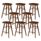 Modern Armless Counter Stool Pine Wood Cafe Bar Stool with Wooden Seat and Pedal Walnut 8 Piece Set Short Stool(22"H) Clearhalo 'Bar Furniture' 'Bar Stools' 'bar_stools' 'furn' 'furn_bar_stools' 'Furniture' 'furniture_bar_stools' 'Kitchen & Dining Furniture' 5018224
