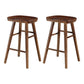 Modern Armless Counter Stool Pine Wood Cafe Bar Stool with Wooden Seat and Pedal Walnut 2 Piece Set Counter Stool(26"H) Clearhalo 'Bar Furniture' 'Bar Stools' 'bar_stools' 'furn' 'furn_bar_stools' 'Furniture' 'furniture_bar_stools' 'Kitchen & Dining Furniture' 5018225