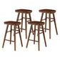 Modern Armless Counter Stool Pine Wood Cafe Bar Stool with Wooden Seat and Pedal Walnut 4 Piece Set Counter Stool(26"H) Clearhalo 'Bar Furniture' 'Bar Stools' 'bar_stools' 'furn' 'furn_bar_stools' 'Furniture' 'furniture_bar_stools' 'Kitchen & Dining Furniture' 5018226
