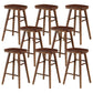 Modern Armless Counter Stool Pine Wood Cafe Bar Stool with Wooden Seat and Pedal Walnut 8 Piece Set Counter Stool(26"H) Clearhalo 'Bar Furniture' 'Bar Stools' 'bar_stools' 'furn' 'furn_bar_stools' 'Furniture' 'furniture_bar_stools' 'Kitchen & Dining Furniture' 5018228