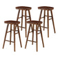 Modern Armless Counter Stool Pine Wood Cafe Bar Stool with Wooden Seat and Pedal Walnut 4 Piece Set Bar Stool(30"H) Clearhalo 'Bar Furniture' 'Bar Stools' 'bar_stools' 'furn' 'furn_bar_stools' 'Furniture' 'furniture_bar_stools' 'Kitchen & Dining Furniture' 5018230