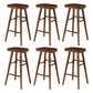 Modern Armless Counter Stool Pine Wood Cafe Bar Stool with Wooden Seat and Pedal Walnut 6 Piece Set Bar Stool(30"H) Clearhalo 'Bar Furniture' 'Bar Stools' 'bar_stools' 'furn' 'furn_bar_stools' 'Furniture' 'furniture_bar_stools' 'Kitchen & Dining Furniture' 5018231