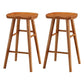 Modern Armless Counter Stool Pine Wood Cafe Bar Stool with Wooden Seat and Pedal Distressed Wood 2 Piece Set Counter Stool(26"H) Clearhalo 'Bar Furniture' 'Bar Stools' 'bar_stools' 'furn' 'furn_bar_stools' 'Furniture' 'furniture_bar_stools' 'Kitchen & Dining Furniture' 5018237