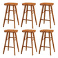 Modern Armless Counter Stool Pine Wood Cafe Bar Stool with Wooden Seat and Pedal Distressed Wood 6 Piece Set Counter Stool(26"H) Clearhalo 'Bar Furniture' 'Bar Stools' 'bar_stools' 'furn' 'furn_bar_stools' 'Furniture' 'furniture_bar_stools' 'Kitchen & Dining Furniture' 5018239