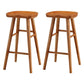 Modern Armless Counter Stool Pine Wood Cafe Bar Stool with Wooden Seat and Pedal Distressed Wood 2 Piece Set Bar Stool(30"H) Clearhalo 'Bar Furniture' 'Bar Stools' 'bar_stools' 'furn' 'furn_bar_stools' 'Furniture' 'furniture_bar_stools' 'Kitchen & Dining Furniture' 5018241