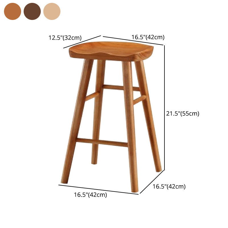 Modern Armless Counter Stool Pine Wood Cafe Bar Stool with Wooden Seat and Pedal Clearhalo 'Bar Furniture' 'Bar Stools' 'bar_stools' 'furn' 'furn_bar_stools' 'Furniture' 'furniture_bar_stools' 'Kitchen & Dining Furniture' 5018245