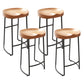 Modern Armless Counter Stool Iron Cafe Bar Stool with Wooden Seat and Pedal Black 4 Piece Set Clearhalo 'Bar Furniture' 'Bar Stools' 'bar_stools' 'furn' 'furn_bar_stools' 'Furniture' 'furniture_bar_stools' 'Kitchen & Dining Furniture' 5018250