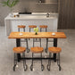 Modern Armless Counter Stool Iron Cafe Bar Stool with Wooden Seat and Pedal Clearhalo 'Bar Furniture' 'Bar Stools' 'bar_stools' 'furn' 'furn_bar_stools' 'Furniture' 'furniture_bar_stools' 'Kitchen & Dining Furniture' 5018251