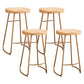 Modern Armless Counter Stool Iron Cafe Bar Stool with Wooden Seat and Pedal Gold 4 Piece Set Clearhalo 'Bar Furniture' 'Bar Stools' 'bar_stools' 'furn' 'furn_bar_stools' 'Furniture' 'furniture_bar_stools' 'Kitchen & Dining Furniture' 5018258