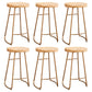 Modern Armless Counter Stool Iron Cafe Bar Stool with Wooden Seat and Pedal Gold 6 Piece Set Clearhalo 'Bar Furniture' 'Bar Stools' 'bar_stools' 'furn' 'furn_bar_stools' 'Furniture' 'furniture_bar_stools' 'Kitchen & Dining Furniture' 5018261