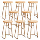 Modern Armless Counter Stool Iron Cafe Bar Stool with Wooden Seat and Pedal Gold 8 Piece Set Clearhalo 'Bar Furniture' 'Bar Stools' 'bar_stools' 'furn' 'furn_bar_stools' 'Furniture' 'furniture_bar_stools' 'Kitchen & Dining Furniture' 5018263