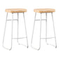 Modern Armless Counter Stool Iron Cafe Bar Stool with Wooden Seat and Pedal White 2 Piece Set Clearhalo 'Bar Furniture' 'Bar Stools' 'bar_stools' 'furn' 'furn_bar_stools' 'Furniture' 'furniture_bar_stools' 'Kitchen & Dining Furniture' 5018264