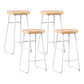 Modern Armless Counter Stool Iron Cafe Bar Stool with Wooden Seat and Pedal White 4 Piece Set Clearhalo 'Bar Furniture' 'Bar Stools' 'bar_stools' 'furn' 'furn_bar_stools' 'Furniture' 'furniture_bar_stools' 'Kitchen & Dining Furniture' 5018266