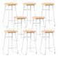 Modern Armless Counter Stool Iron Cafe Bar Stool with Wooden Seat and Pedal White 8 Piece Set Clearhalo 'Bar Furniture' 'Bar Stools' 'bar_stools' 'furn' 'furn_bar_stools' 'Furniture' 'furniture_bar_stools' 'Kitchen & Dining Furniture' 5018270
