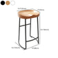 Modern Armless Counter Stool Iron Cafe Bar Stool with Wooden Seat and Pedal Clearhalo 'Bar Furniture' 'Bar Stools' 'bar_stools' 'furn' 'furn_bar_stools' 'Furniture' 'furniture_bar_stools' 'Kitchen & Dining Furniture' 5018272