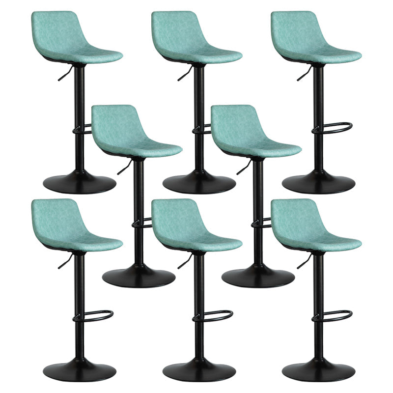 Contemporary Reception Adjustable Height Stool Matte Finish Leather Barstool Green 8 Piece Set Clearhalo 'Bar Furniture' 'Bar Stools' 'bar_stools' 'furn' 'furn_bar_stools' 'Furniture' 'furniture_bar_stools' 'Kitchen & Dining Furniture' 5018289
