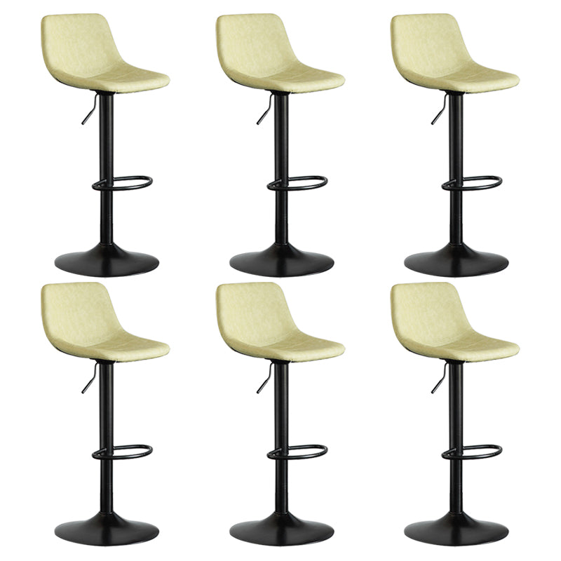 Contemporary Reception Adjustable Height Stool Matte Finish Leather Barstool Beige 6 Piece Set Clearhalo 'Bar Furniture' 'Bar Stools' 'bar_stools' 'furn' 'furn_bar_stools' 'Furniture' 'furniture_bar_stools' 'Kitchen & Dining Furniture' 5018297