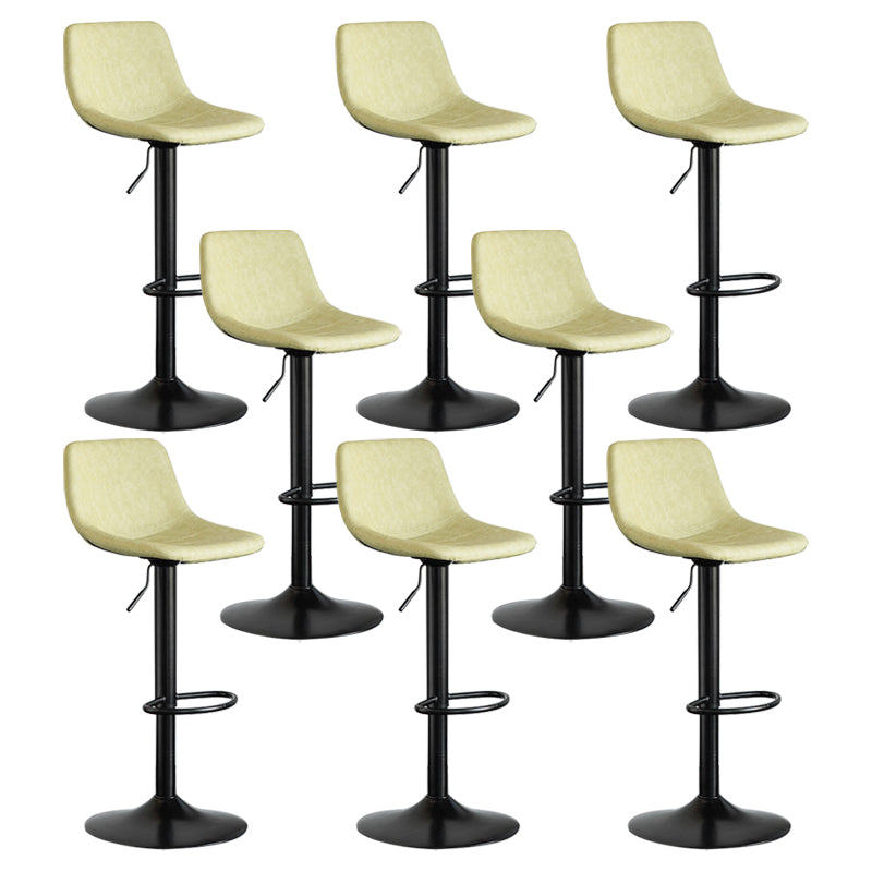 Contemporary Reception Adjustable Height Stool Matte Finish Leather Barstool Beige 8 Piece Set Clearhalo 'Bar Furniture' 'Bar Stools' 'bar_stools' 'furn' 'furn_bar_stools' 'Furniture' 'furniture_bar_stools' 'Kitchen & Dining Furniture' 5018298