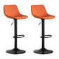 Contemporary Reception Adjustable Height Stool Matte Finish Leather Barstool Orange 2 Piece Set Clearhalo 'Bar Furniture' 'Bar Stools' 'bar_stools' 'furn' 'furn_bar_stools' 'Furniture' 'furniture_bar_stools' 'Kitchen & Dining Furniture' 5018299