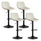 Contemporary Reception Adjustable Height Stool Matte Finish Leather Barstool White 4 Piece Set Clearhalo 'Bar Furniture' 'Bar Stools' 'bar_stools' 'furn' 'furn_bar_stools' 'Furniture' 'furniture_bar_stools' 'Kitchen & Dining Furniture' 5018308