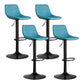 Contemporary Reception Adjustable Height Stool Matte Finish Leather Barstool Blue 4 Piece Set Clearhalo 'Bar Furniture' 'Bar Stools' 'bar_stools' 'furn' 'furn_bar_stools' 'Furniture' 'furniture_bar_stools' 'Kitchen & Dining Furniture' 5018312