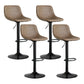 Contemporary Reception Adjustable Height Stool Matte Finish Leather Barstool Brown 4 Piece Set Clearhalo 'Bar Furniture' 'Bar Stools' 'bar_stools' 'furn' 'furn_bar_stools' 'Furniture' 'furniture_bar_stools' 'Kitchen & Dining Furniture' 5018316