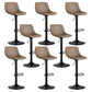Contemporary Reception Adjustable Height Stool Matte Finish Leather Barstool Brown 8 Piece Set Clearhalo 'Bar Furniture' 'Bar Stools' 'bar_stools' 'furn' 'furn_bar_stools' 'Furniture' 'furniture_bar_stools' 'Kitchen & Dining Furniture' 5018318