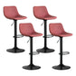 Contemporary Reception Adjustable Height Stool Matte Finish Leather Barstool Pink 4 Piece Set Clearhalo 'Bar Furniture' 'Bar Stools' 'bar_stools' 'furn' 'furn_bar_stools' 'Furniture' 'furniture_bar_stools' 'Kitchen & Dining Furniture' 5018320