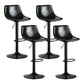 Contemporary Reception Adjustable Height Stool Matte Finish Leather Barstool Black 4 Piece Set Clearhalo 'Bar Furniture' 'Bar Stools' 'bar_stools' 'furn' 'furn_bar_stools' 'Furniture' 'furniture_bar_stools' 'Kitchen & Dining Furniture' 5018324