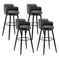 Modern Reception Armed Swivel Stool Matte Finish Leather Barstool Grey 4 Piece Set Bar Stool(31"H) Clearhalo 'Bar Furniture' 'Bar Stools' 'bar_stools' 'furn' 'furn_bar_stools' 'Furniture' 'furniture_bar_stools' 'Kitchen & Dining Furniture' 5018498