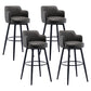 Modern Reception Armed Swivel Stool Matte Finish Leather Barstool Grey 4 Piece Set Bar Stool(30"H) Clearhalo 'Bar Furniture' 'Bar Stools' 'bar_stools' 'furn' 'furn_bar_stools' 'Furniture' 'furniture_bar_stools' 'Kitchen & Dining Furniture' 5018506