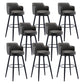 Modern Reception Armed Swivel Stool Matte Finish Leather Barstool Grey 8 Piece Set Bar Stool(30"H) Clearhalo 'Bar Furniture' 'Bar Stools' 'bar_stools' 'furn' 'furn_bar_stools' 'Furniture' 'furniture_bar_stools' 'Kitchen & Dining Furniture' 5018508