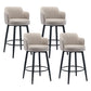 Modern Reception Armed Swivel Stool Matte Finish Leather Barstool Khaki 4 Piece Set Counter Stool(26"H) Clearhalo 'Bar Furniture' 'Bar Stools' 'bar_stools' 'furn' 'furn_bar_stools' 'Furniture' 'furniture_bar_stools' 'Kitchen & Dining Furniture' 5018510