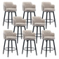 Modern Reception Armed Swivel Stool Matte Finish Leather Barstool Khaki 8 Piece Set Counter Stool(26"H) Clearhalo 'Bar Furniture' 'Bar Stools' 'bar_stools' 'furn' 'furn_bar_stools' 'Furniture' 'furniture_bar_stools' 'Kitchen & Dining Furniture' 5018512