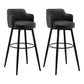Modern Reception Armed Swivel Stool Matte Finish Leather Barstool Black 2 Piece Set Bar Stool(31"H) Clearhalo 'Bar Furniture' 'Bar Stools' 'bar_stools' 'furn' 'furn_bar_stools' 'Furniture' 'furniture_bar_stools' 'Kitchen & Dining Furniture' 5018517