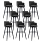Modern Reception Armed Swivel Stool Matte Finish Leather Barstool Black 8 Piece Set Bar Stool(31"H) Clearhalo 'Bar Furniture' 'Bar Stools' 'bar_stools' 'furn' 'furn_bar_stools' 'Furniture' 'furniture_bar_stools' 'Kitchen & Dining Furniture' 5018520