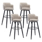 Modern Reception Armed Swivel Stool Matte Finish Leather Barstool Khaki 4 Piece Set Bar Stool(31"H) Clearhalo 'Bar Furniture' 'Bar Stools' 'bar_stools' 'furn' 'furn_bar_stools' 'Furniture' 'furniture_bar_stools' 'Kitchen & Dining Furniture' 5018526