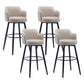 Modern Reception Armed Swivel Stool Matte Finish Leather Barstool Khaki 4 Piece Set Bar Stool(30"H) Clearhalo 'Bar Furniture' 'Bar Stools' 'bar_stools' 'furn' 'furn_bar_stools' 'Furniture' 'furniture_bar_stools' 'Kitchen & Dining Furniture' 5018530