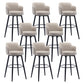 Modern Reception Armed Swivel Stool Matte Finish Leather Barstool Khaki 8 Piece Set Bar Stool(30"H) Clearhalo 'Bar Furniture' 'Bar Stools' 'bar_stools' 'furn' 'furn_bar_stools' 'Furniture' 'furniture_bar_stools' 'Kitchen & Dining Furniture' 5018532