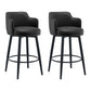 Modern Reception Armed Swivel Stool Matte Finish Leather Barstool Black 2 Piece Set Counter Stool(26"H) Clearhalo 'Bar Furniture' 'Bar Stools' 'bar_stools' 'furn' 'furn_bar_stools' 'Furniture' 'furniture_bar_stools' 'Kitchen & Dining Furniture' 5018533