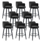 Modern Reception Armed Swivel Stool Matte Finish Leather Barstool Black 8 Piece Set Counter Stool(26"H) Clearhalo 'Bar Furniture' 'Bar Stools' 'bar_stools' 'furn' 'furn_bar_stools' 'Furniture' 'furniture_bar_stools' 'Kitchen & Dining Furniture' 5018536