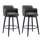 Modern Reception Armed Swivel Stool Matte Finish Leather Barstool Grey 2 Piece Set Counter Stool(26"H) Clearhalo 'Bar Furniture' 'Bar Stools' 'bar_stools' 'furn' 'furn_bar_stools' 'Furniture' 'furniture_bar_stools' 'Kitchen & Dining Furniture' 5018537