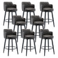 Modern Reception Armed Swivel Stool Matte Finish Leather Barstool Grey 8 Piece Set Counter Stool(26"H) Clearhalo 'Bar Furniture' 'Bar Stools' 'bar_stools' 'furn' 'furn_bar_stools' 'Furniture' 'furniture_bar_stools' 'Kitchen & Dining Furniture' 5018540