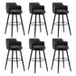Modern Reception Armed Swivel Stool Matte Finish Leather Barstool Black 6 Piece Set Bar Stool(30"H) Clearhalo 'Bar Furniture' 'Bar Stools' 'bar_stools' 'furn' 'furn_bar_stools' 'Furniture' 'furniture_bar_stools' 'Kitchen & Dining Furniture' 5018543