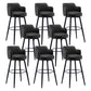 Modern Reception Armed Swivel Stool Matte Finish Leather Barstool Black 8 Piece Set Bar Stool(30"H) Clearhalo 'Bar Furniture' 'Bar Stools' 'bar_stools' 'furn' 'furn_bar_stools' 'Furniture' 'furniture_bar_stools' 'Kitchen & Dining Furniture' 5018544