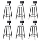 Modern Armless Backrest Counter Stool Iron Kitchen Bar Stool with Cushion White 6 Piece Set Clearhalo 'Bar Furniture' 'Bar Stools' 'bar_stools' 'furn' 'furn_bar_stools' 'Furniture' 'furniture_bar_stools' 'Kitchen & Dining Furniture' 5018552