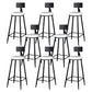 Modern Armless Backrest Counter Stool Iron Kitchen Bar Stool with Cushion White 8 Piece Set Clearhalo 'Bar Furniture' 'Bar Stools' 'bar_stools' 'furn' 'furn_bar_stools' 'Furniture' 'furniture_bar_stools' 'Kitchen & Dining Furniture' 5018554